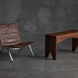 Mid-Century Walnut Bench, France, Late 20th Century