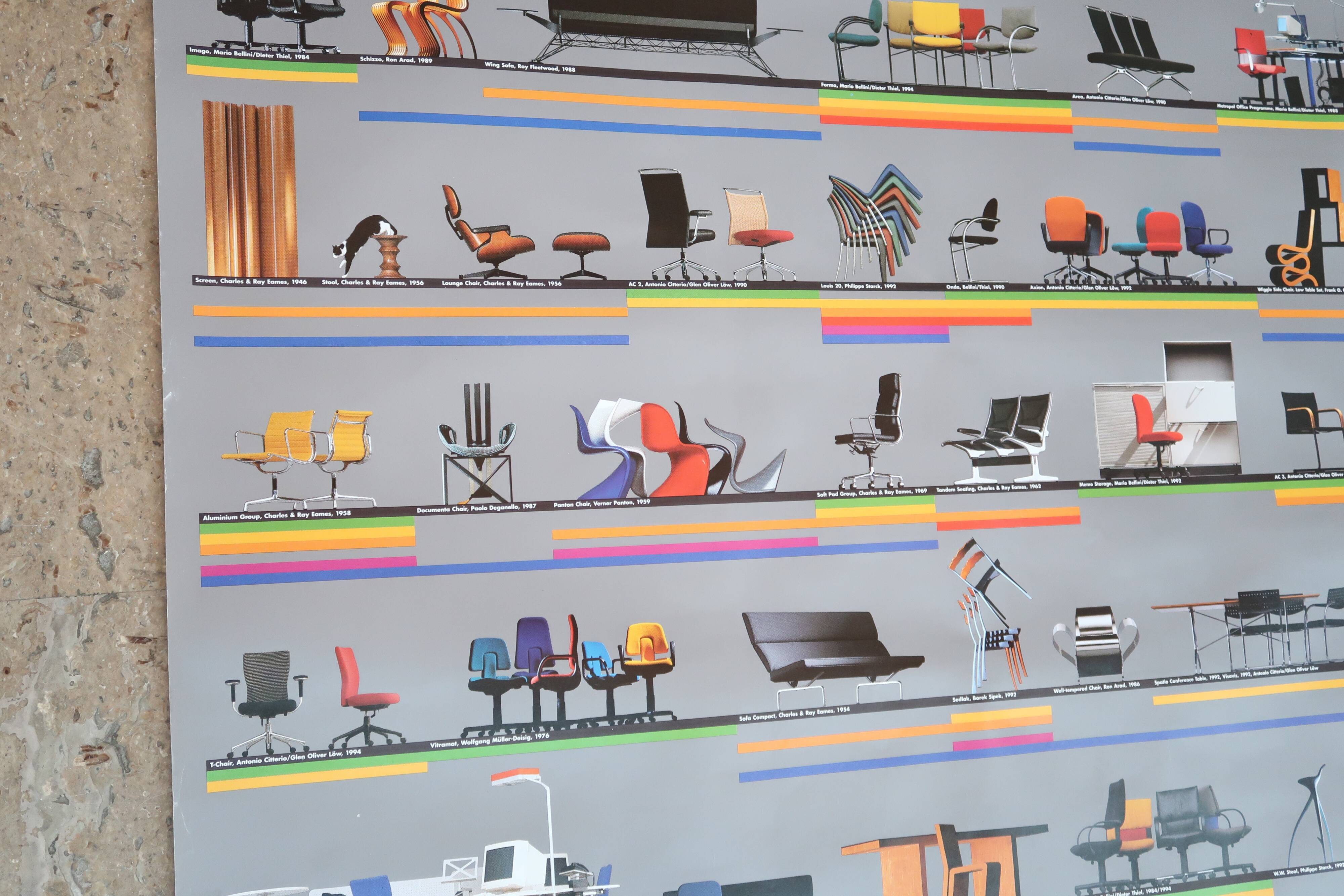 Affiche Vitra, chaises et fauteuil, 1996