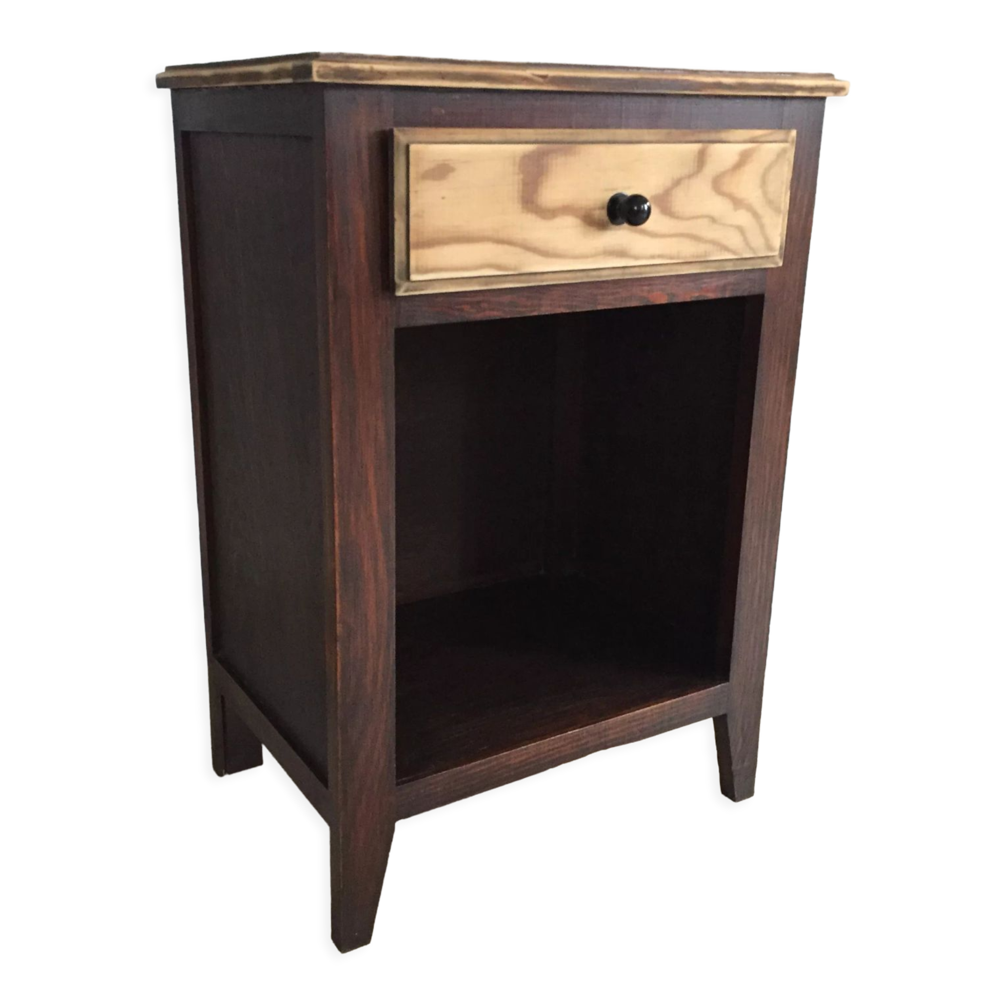 Vintage bedside tables legs compass