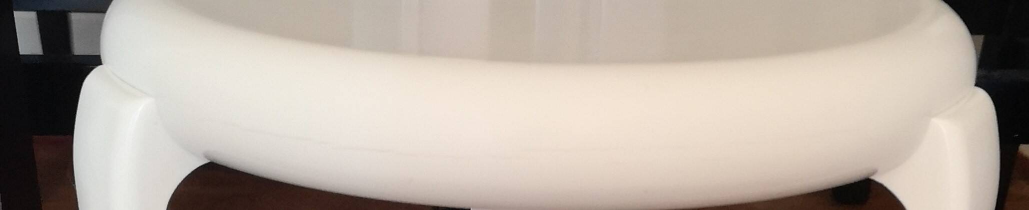 White Lucchese tripod stool - 1970s - Made in Italy