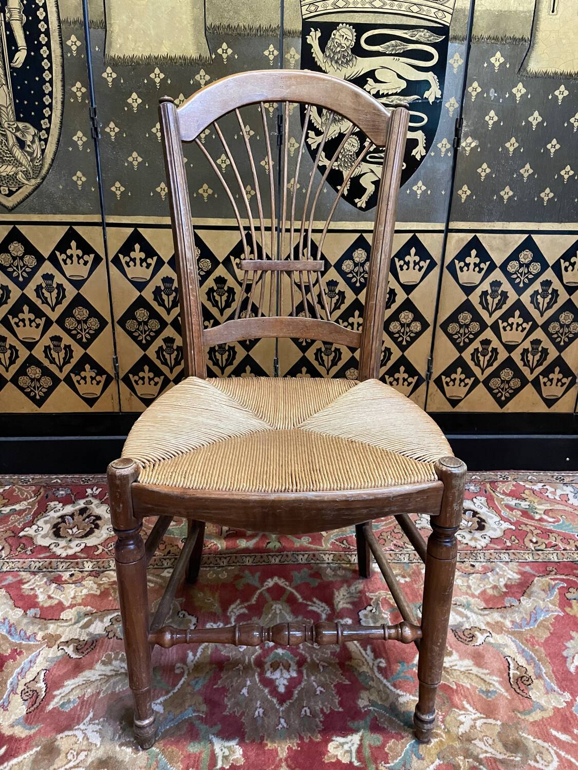 Suite of 6 Provençal straw chairs