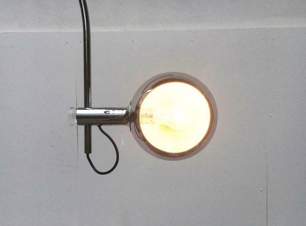 Chrome metal arc floor lamp Space Age mid-century by Cosack, 1960s