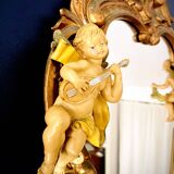 Miroir ancien Anges musiciens de style Victorien