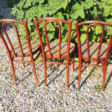 3 old bistro chairs cans thonet