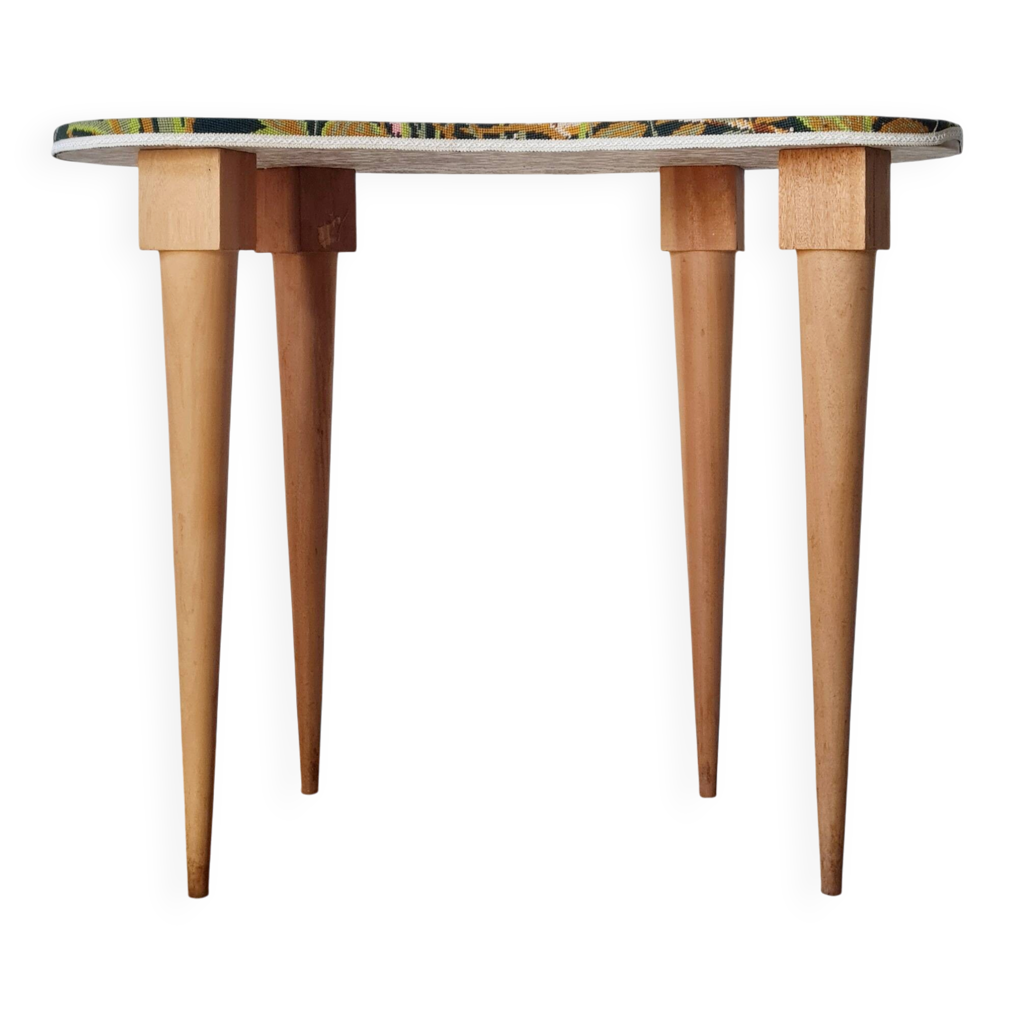 Tapered leg console table - bean-shaped canvas top