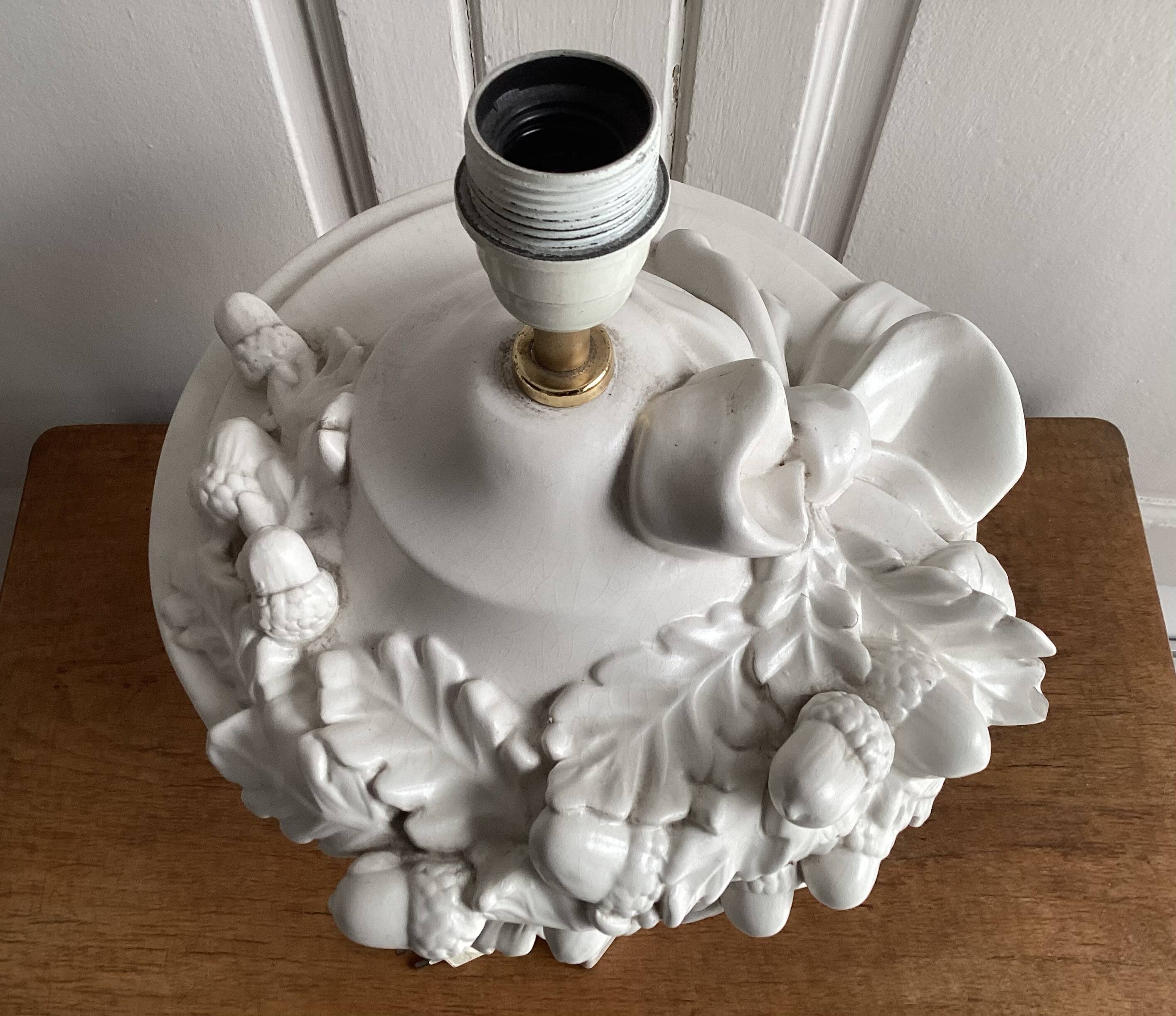 Antique ceramic table lamp from the 1950s