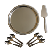Presentation plate, cake shovel and 6 small spoons