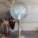 Retro-chic upcycled lamp | bronze and spherical glass