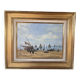 Painting signed Gérard Roux known as "Rouxe" – Scene of a Normandy beach