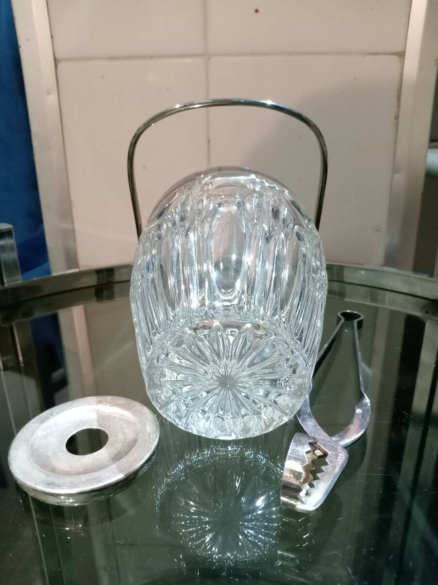 Sheffield crystal ice bucket, 1960s