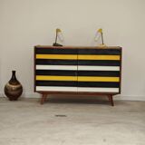 Buffet commode U453 jaune 8 tiroirs bois par Jiri Jiroutek pour Interier Praha 1960