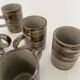 Lot de 6 tasses a café en céramique émaillée, travail vers 1970