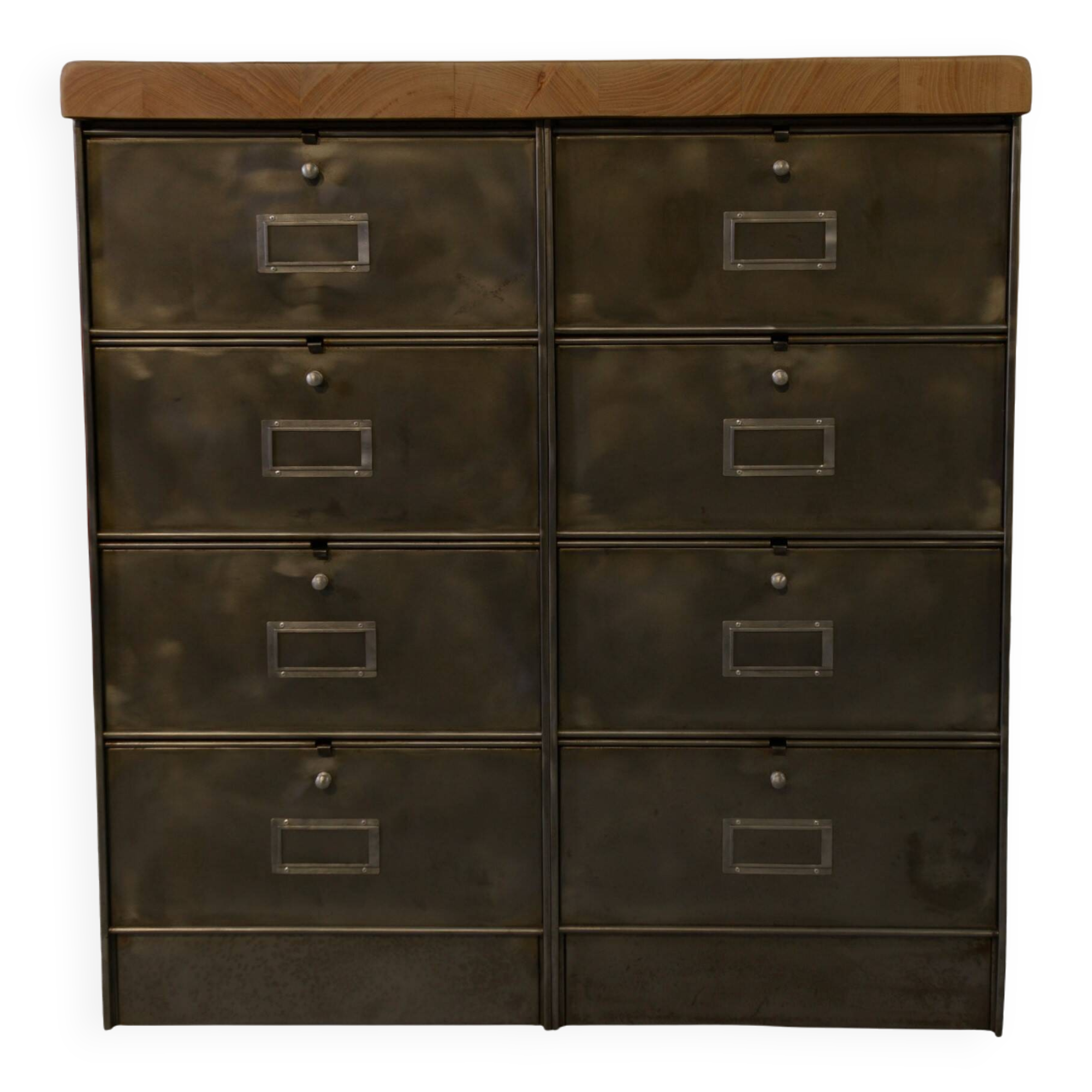 Ronéo 2-column, 8-flap cabinet, French work, circa 1950