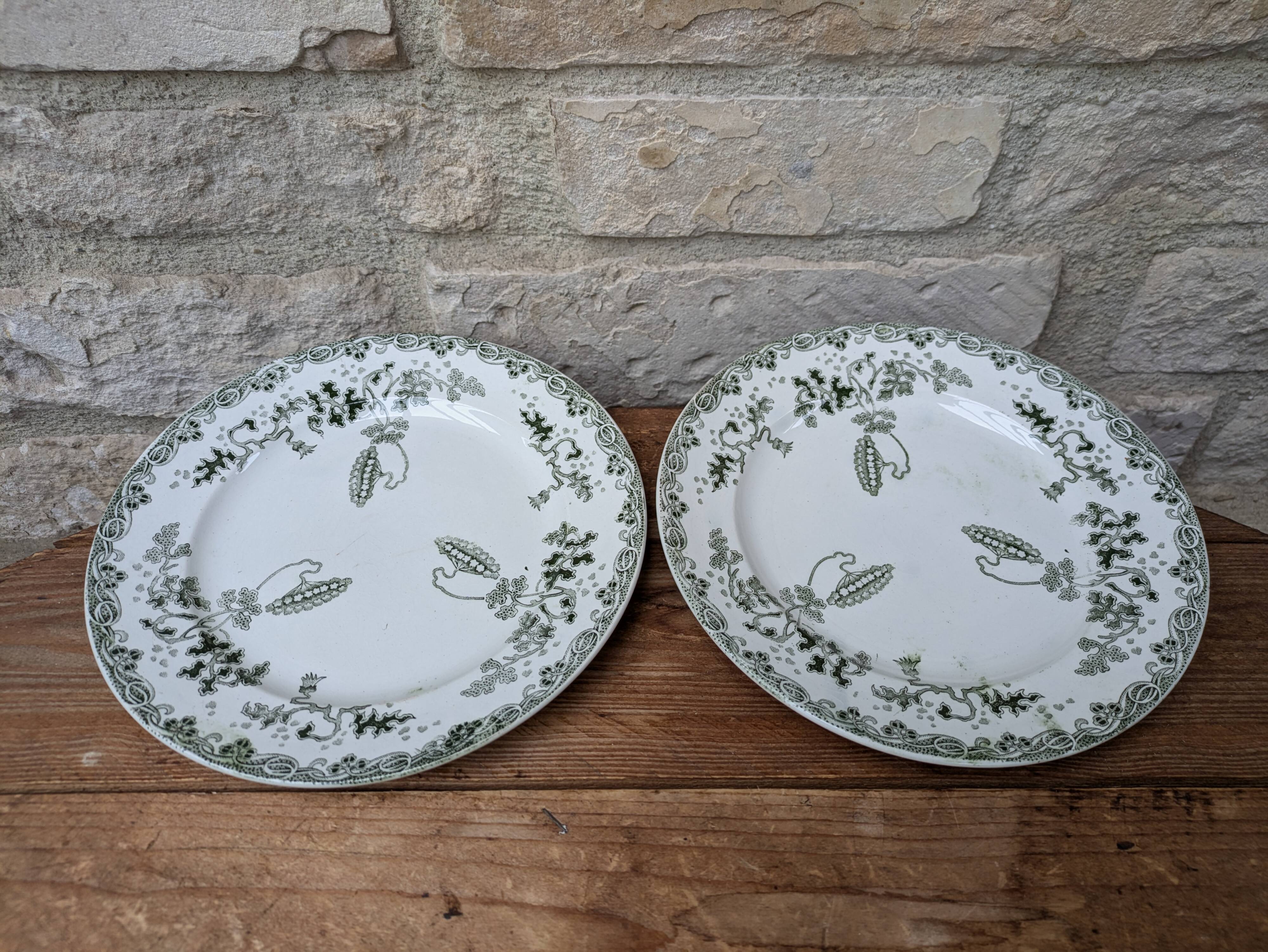 Set of 2 small ironstone plates Saint Amand and Hamage Modern Style model