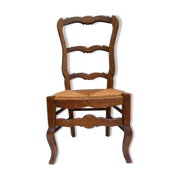 Chaise paillée ancienne basse