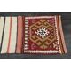 1970s Vintage Turkish Handmade Wool & Cotton White Runner Rug 47x222