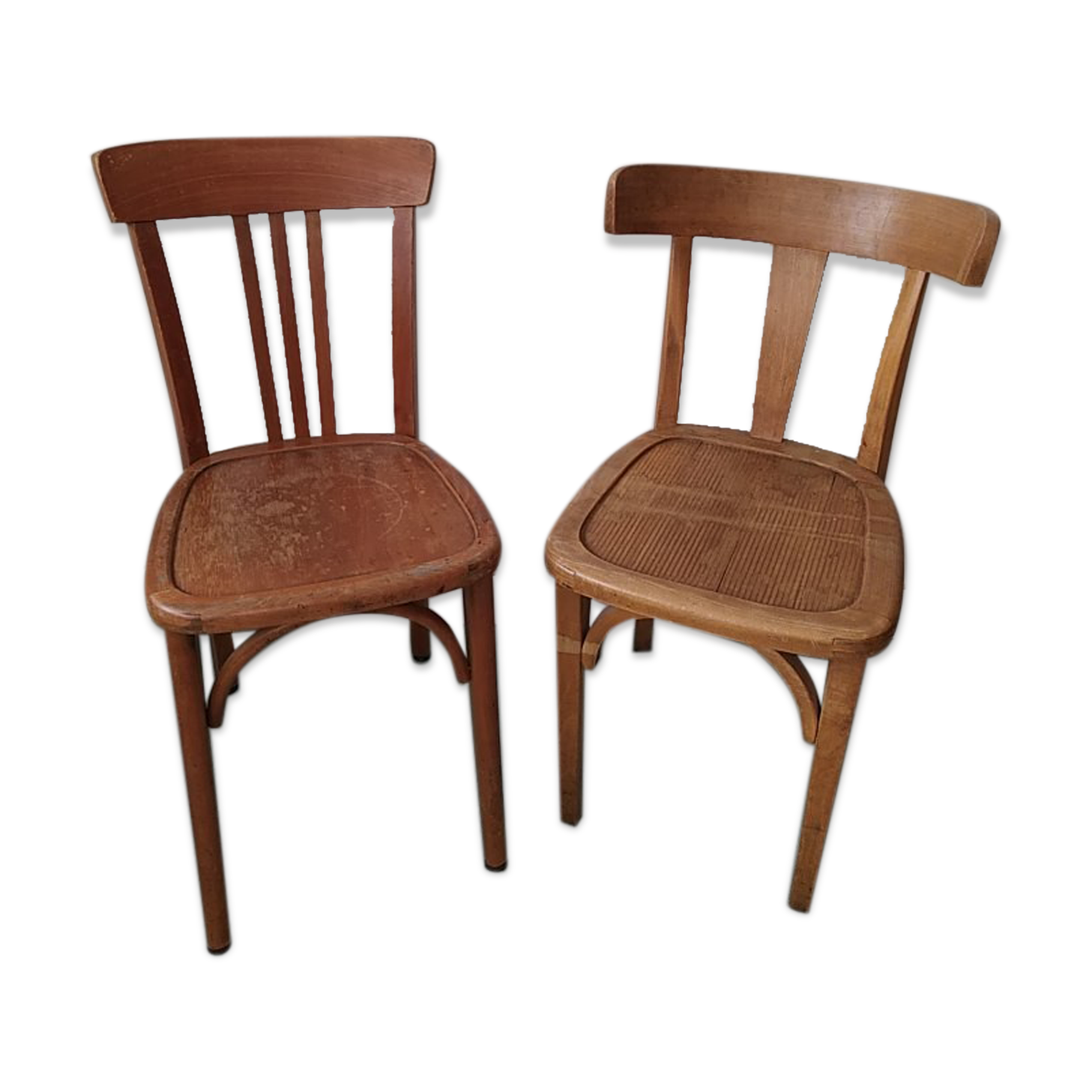 Pair of wooden bistro chairs