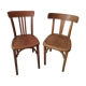 Pair of wooden bistro chairs