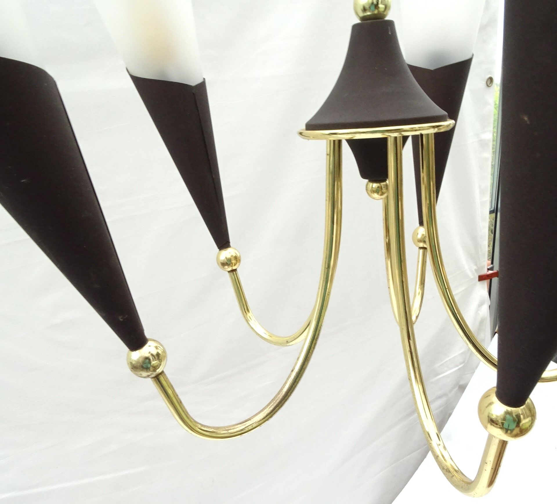 5-branched chandelier cone shaped abat jour