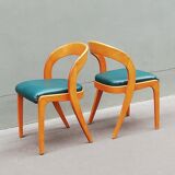 Set of 6 Scandinavian teak color chairs 60s
