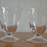 Set of 6 water glasses with stylized branch pattern