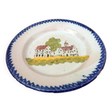 Faïence de Charolles Ancienne assiette Décor traditionnel