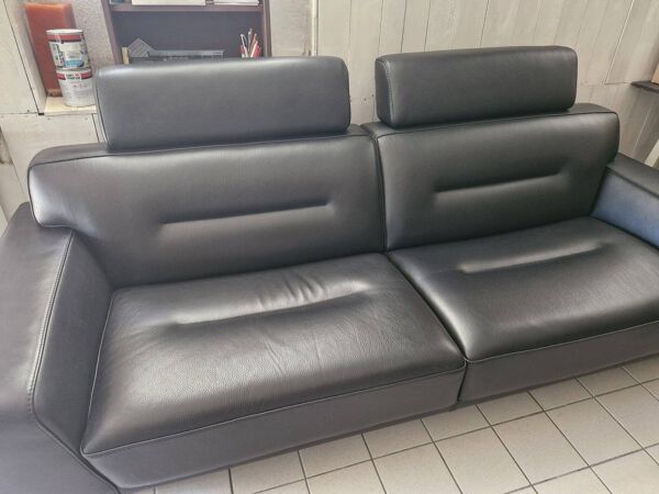 Canapé ''Pulsation'' en cuir noir édition Roche Bobois