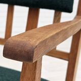 Fauteuil à bascule danois à dossier haut rembourré, laine de meuble kvadrat, années 1950-60,