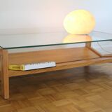 Oak and glass coffee table 1960