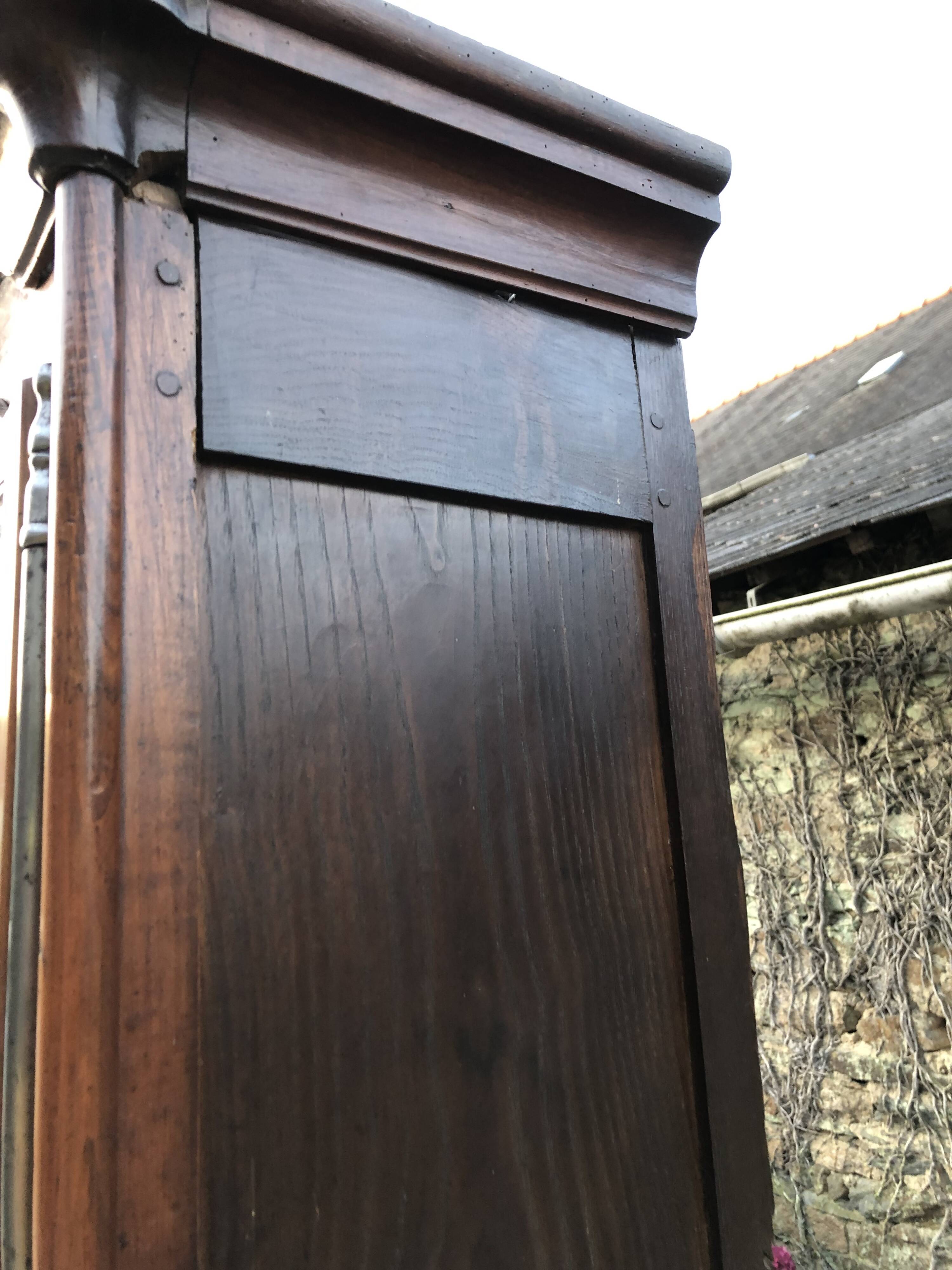 Comtoise clock in cherry style Louis XV period 19th region Fougères.