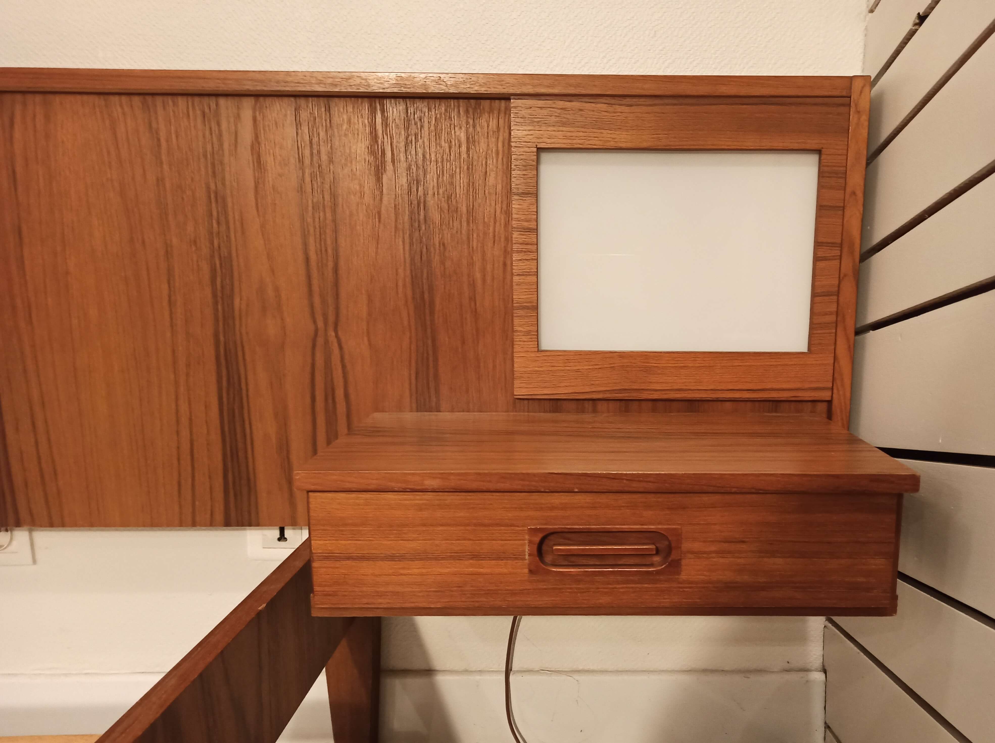 Vintage Scandinavian bed 2 seater 1960s