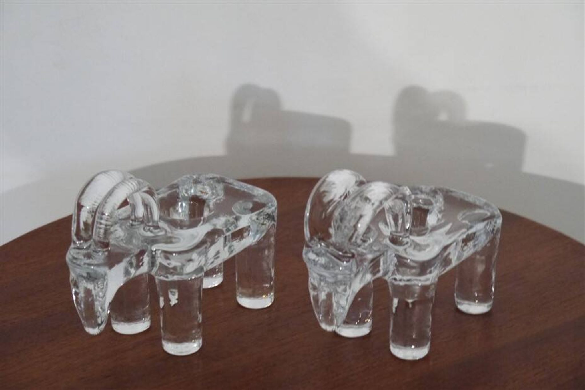 Scandinavian glass candlesticks by Bertil Valien 1960