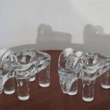 Scandinavian glass candlesticks by Bertil Valien 1960