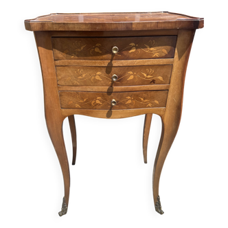 Table d'appoint marquetée de Style Transition L XV- L XVI
