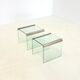 Ensemble de deux tables d'appoint en verre transparent Gallotti & Radice