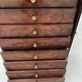 19th century mahogany and veneer cardboard or notary cabinet