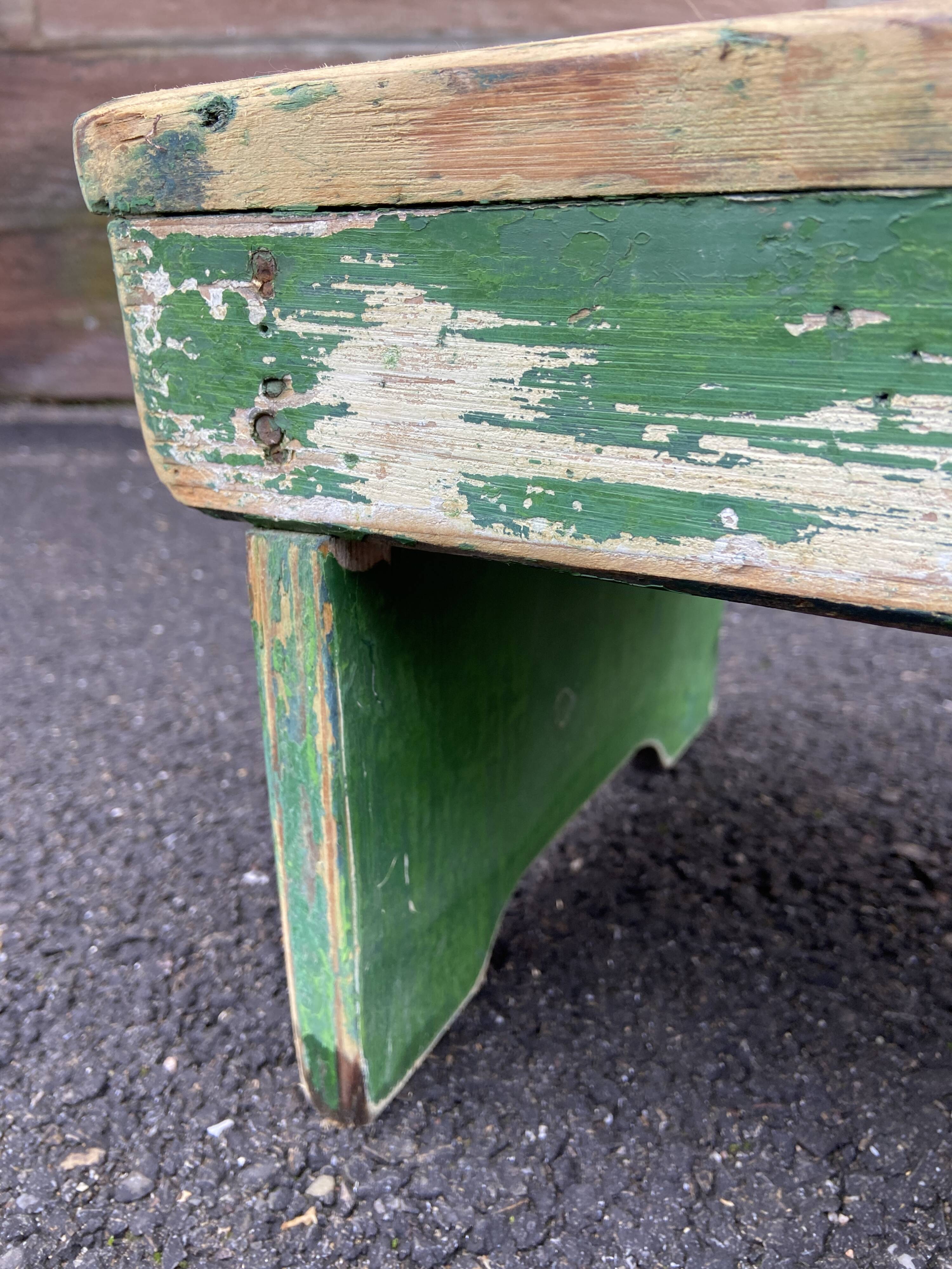 primitive footrest curved wood bistro bentwood farmhouse painted wood Shabby chic French vintage farme