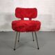 Vintage red moumoute chair golden feet