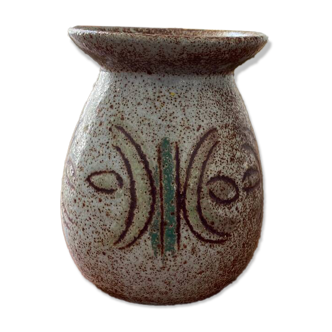 Vase signed Accolay 1950 ceramic