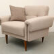 1950s polstery armchair beige, completely restored
