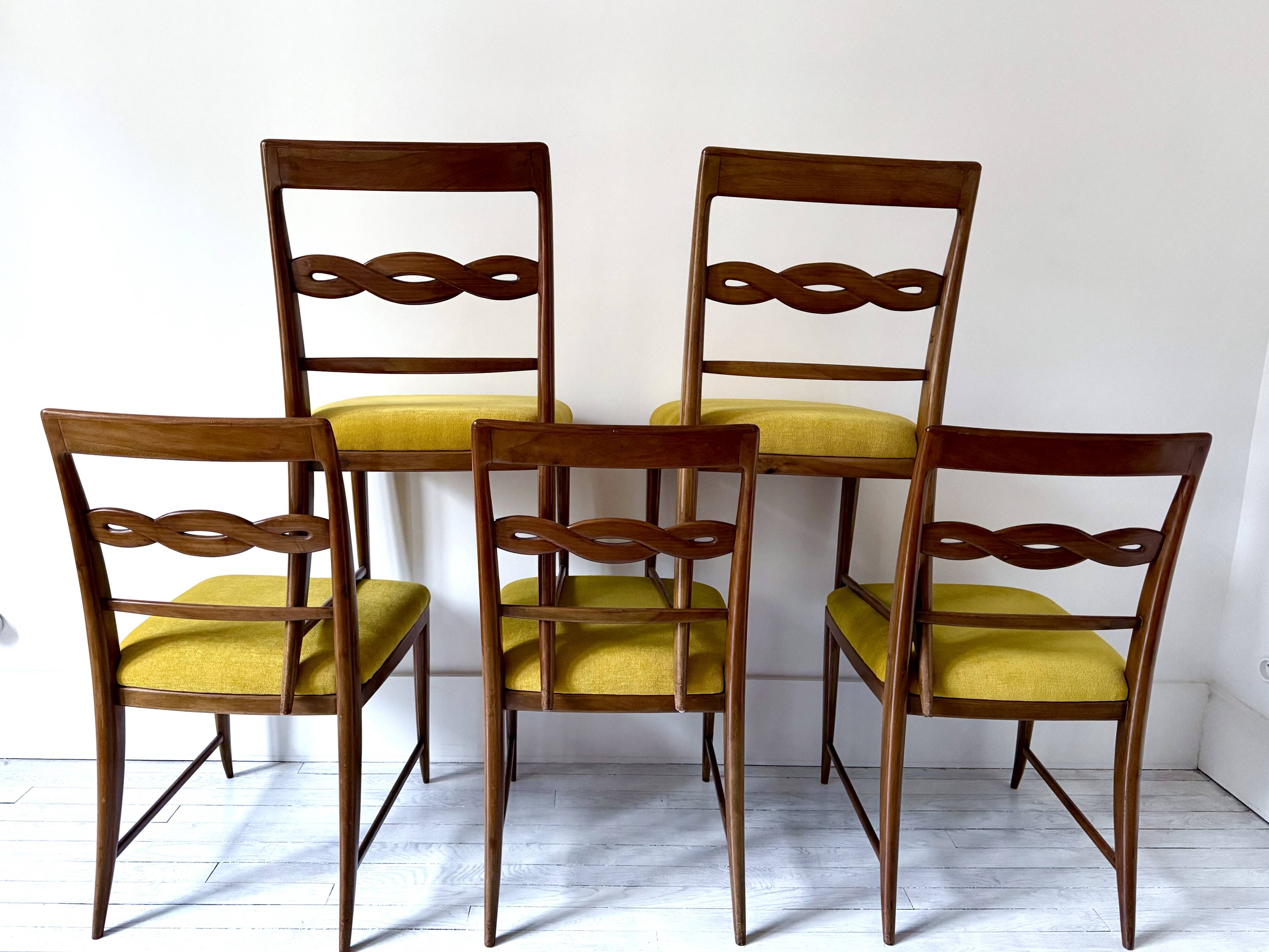 Chairs, set of 6 Paolo Buffa chairs by Mario Quarti