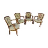 Set de 4 fauteuils cabriolet style Louis XV