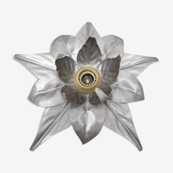 Applique fleur métal argent italienne