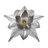 Italian silver metal flower wall lamp