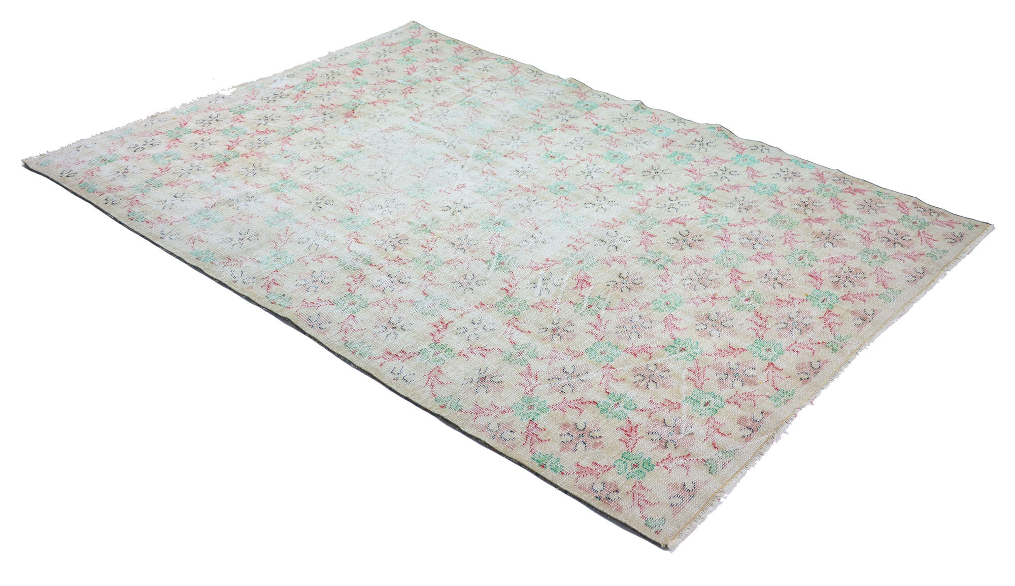 Anatolian handmade vintage rug 268 cm x 182 cm