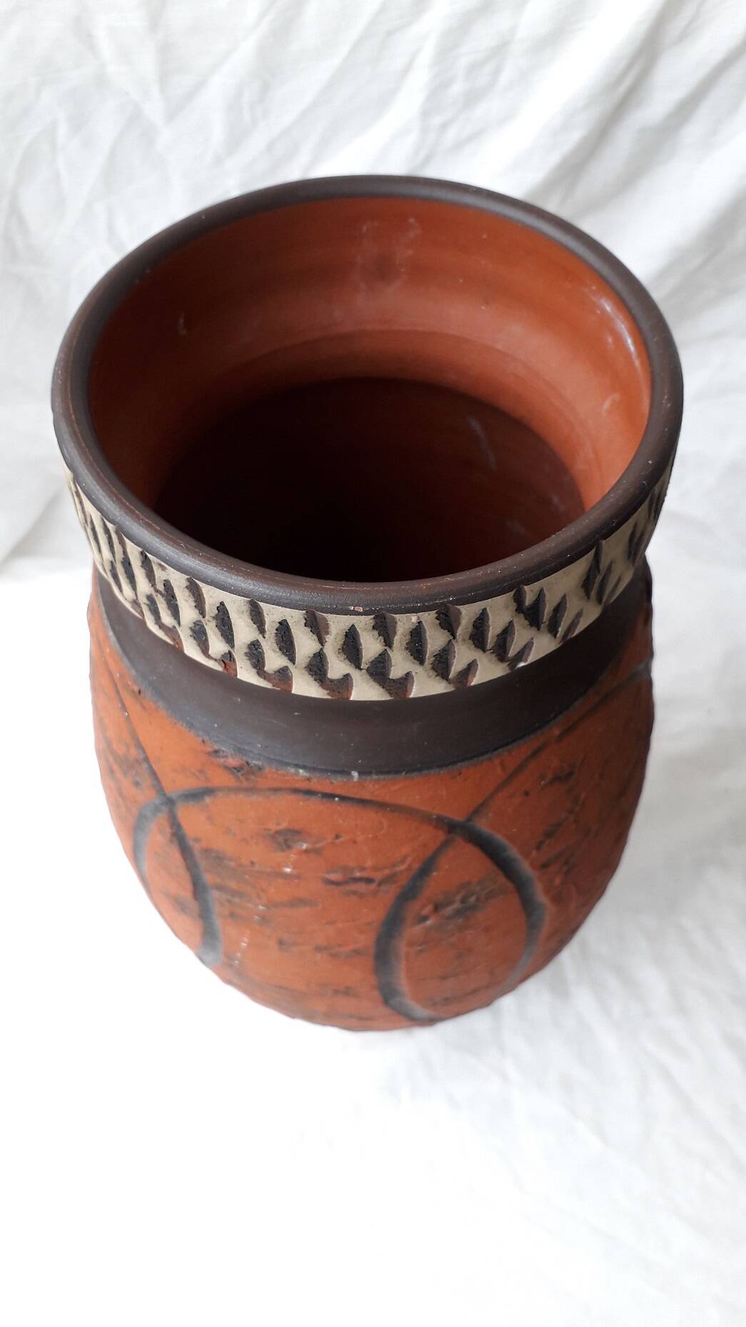 Ochre ceramic vase
