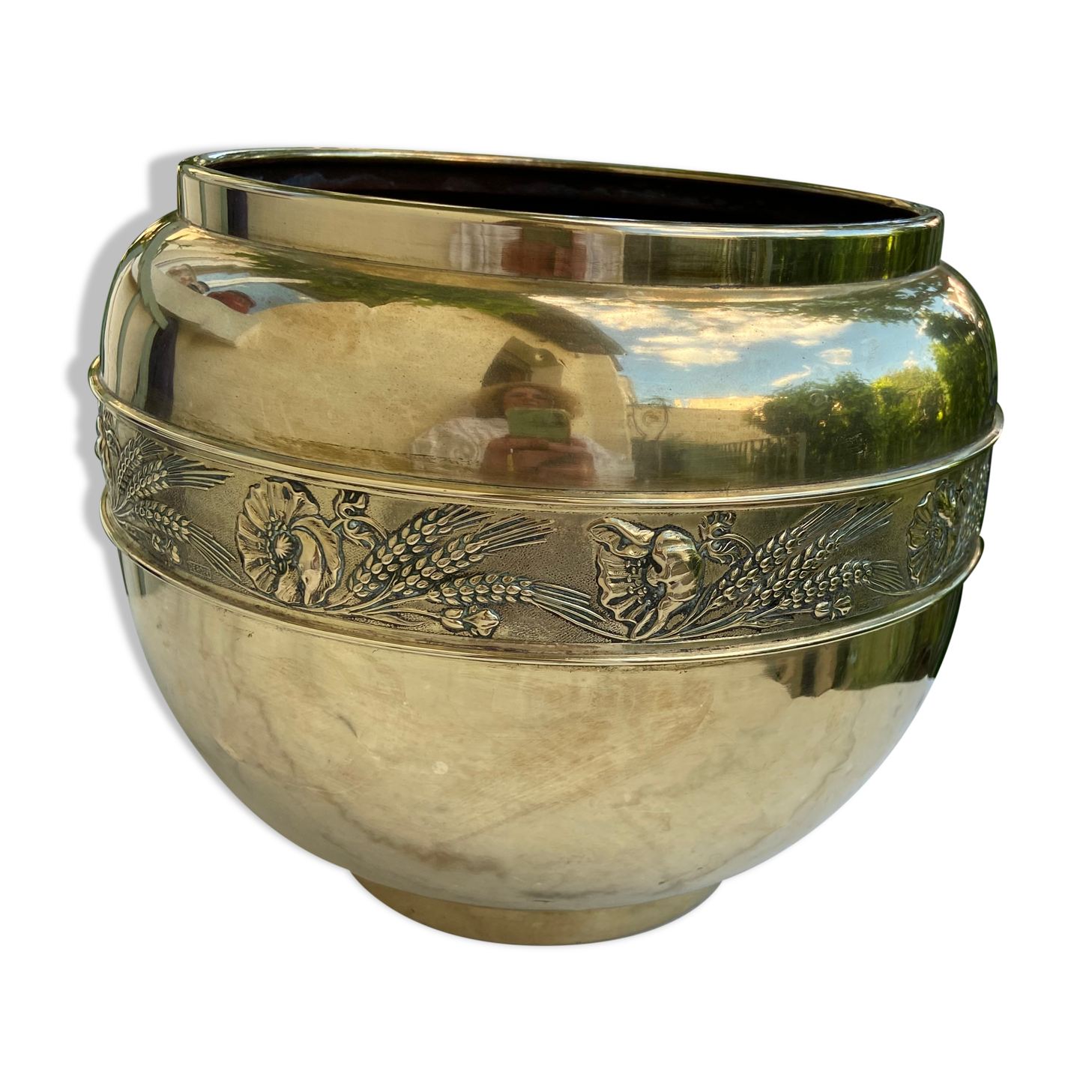 Brass pot cover early twentieth century