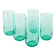 Set of 5 Long Drink water glasses in green glass, 1970