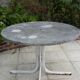 Round marble garden table