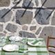 Nappe vintage à carreaux verts et blancs
